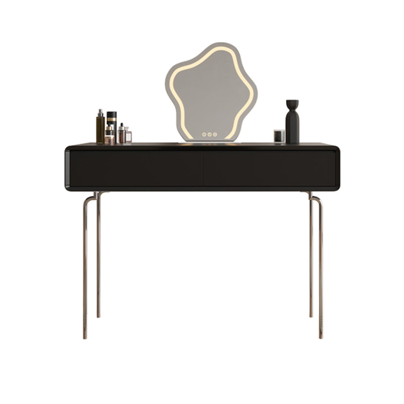 Wood Standing Makeup Vanity Set Lighted Mirror Makeup Vanity