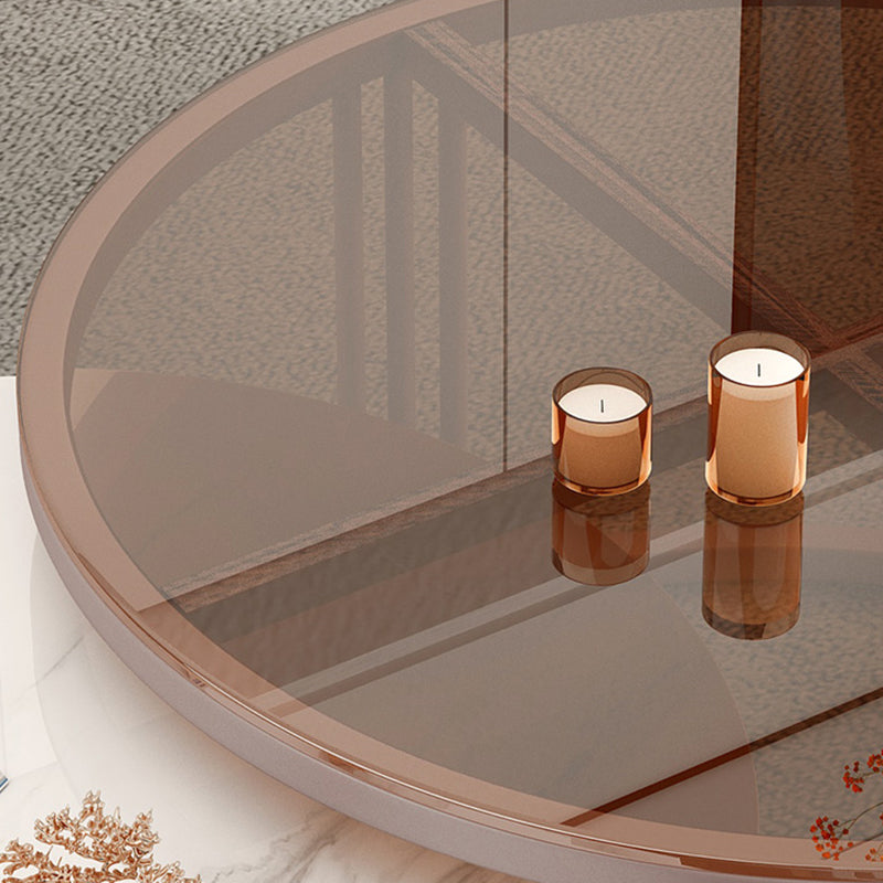 Frame Round Glam Coffee Table Slate Nesting Coffee Table Set