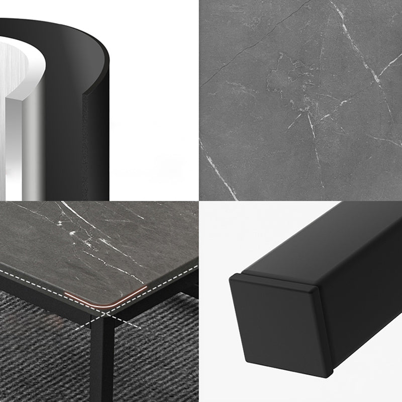 Modern Simple 1 Single Cocktail Table Rectangular Frame Coffee Table with Storage Shelf