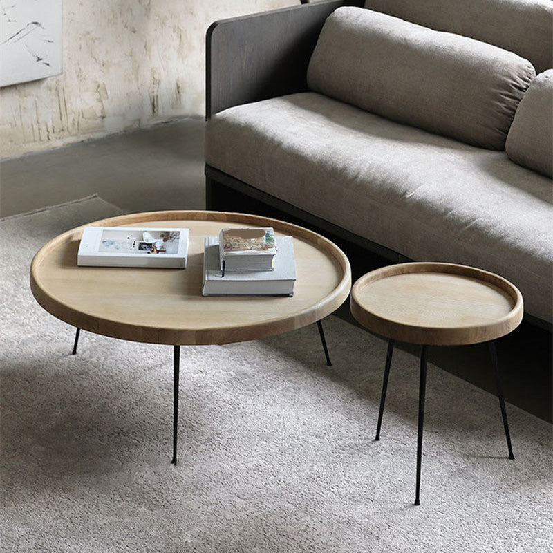 Modern Tray Top Coffee Table Round 3 Legs Coffee Table for Living Room