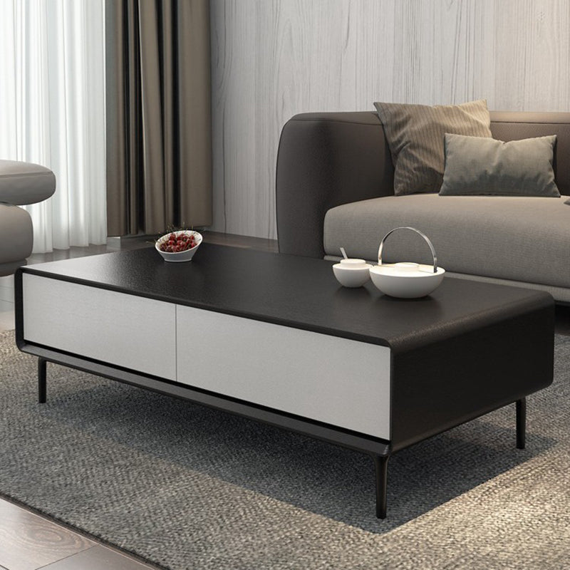 15"H Contemporary Coffee Table Single Coffee Cocktail Table with Storage