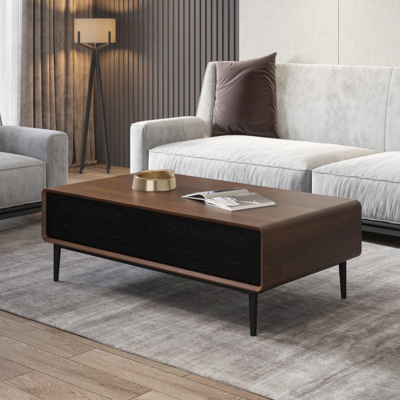 15"H Contemporary Coffee Table Single Coffee Cocktail Table with Storage