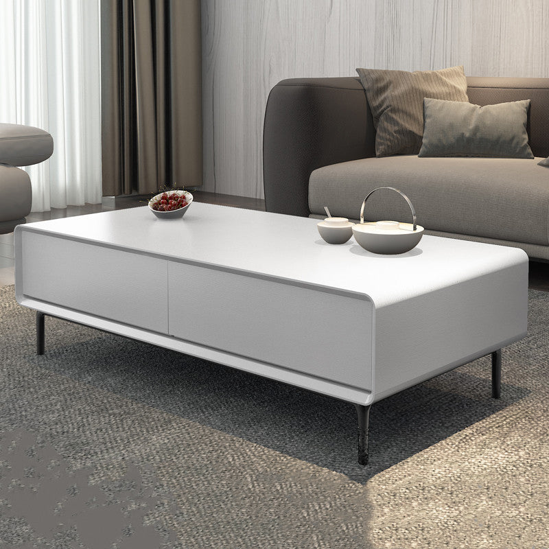 15"H Contemporary Coffee Table Single Coffee Cocktail Table with Storage