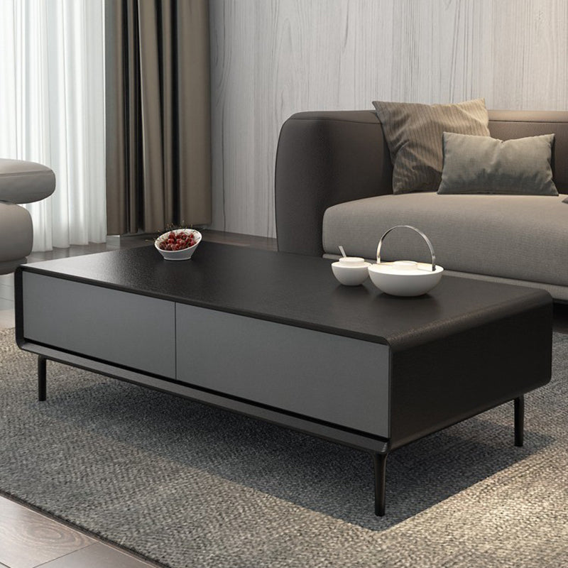 15"H Contemporary Coffee Table Single Coffee Cocktail Table with Storage