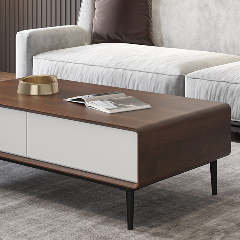 15"H Contemporary Coffee Table Single Coffee Cocktail Table with Storage