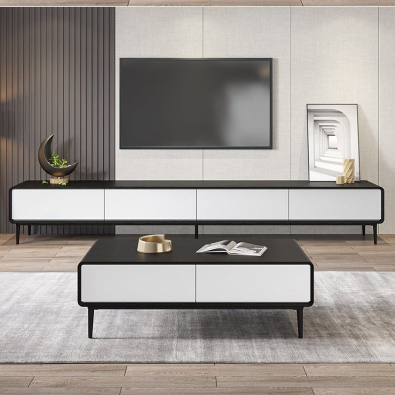 15"H Contemporary Coffee Table Single Coffee Cocktail Table with Storage