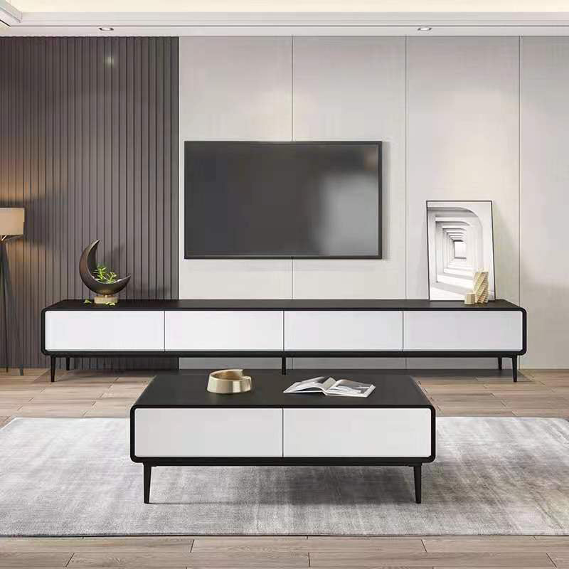 15"H Contemporary Coffee Table Single Coffee Cocktail Table with Storage