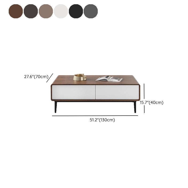 15"H Contemporary Coffee Table Single Coffee Cocktail Table with Storage