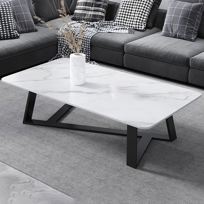 17"H Contemporary Coffee Table Single Slate Coffee Cocktail Table