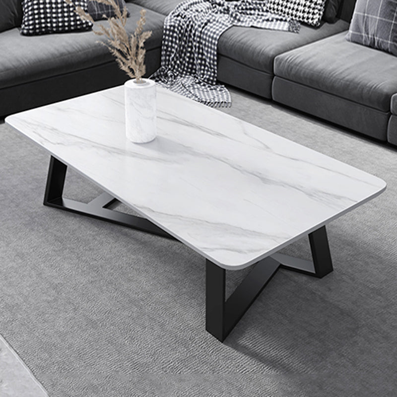 17"H Contemporary Coffee Table Single Slate Coffee Cocktail Table