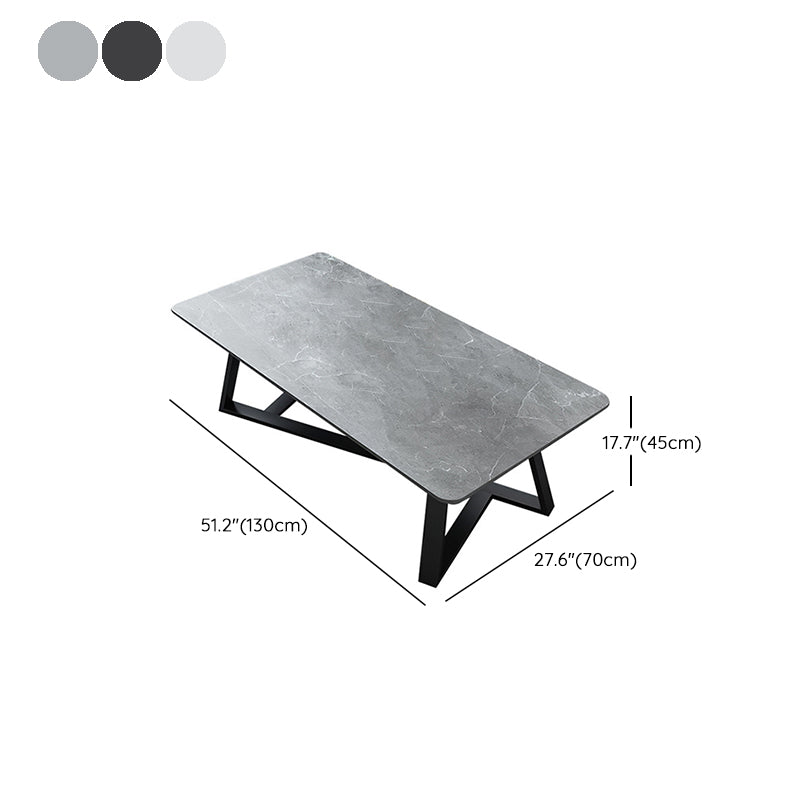 17"H Contemporary Coffee Table Single Slate Coffee Cocktail Table