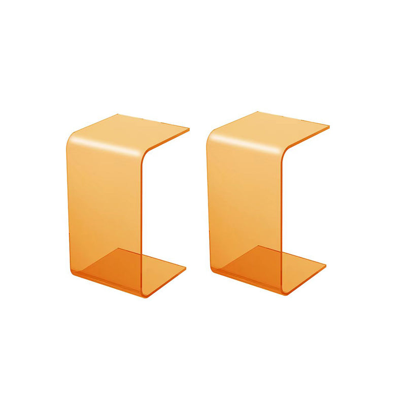 Acrylic Living Room Side Table Square C-shape Side End Snack Table