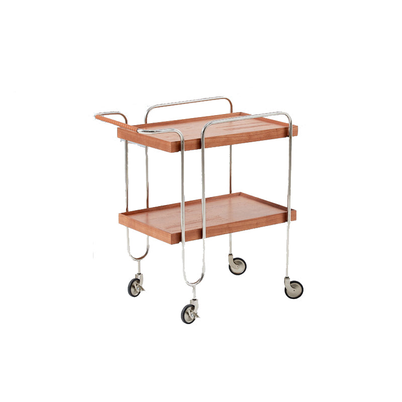 Scandinavian Solid Wood Side Table Tray Top Side End Table with Wheels