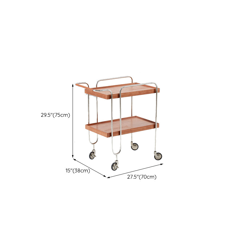 Scandinavian Solid Wood Side Table Tray Top Side End Table with Wheels