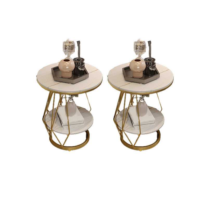 Luxurious Metal Side Table Round Frame Sofa Side Accent Table