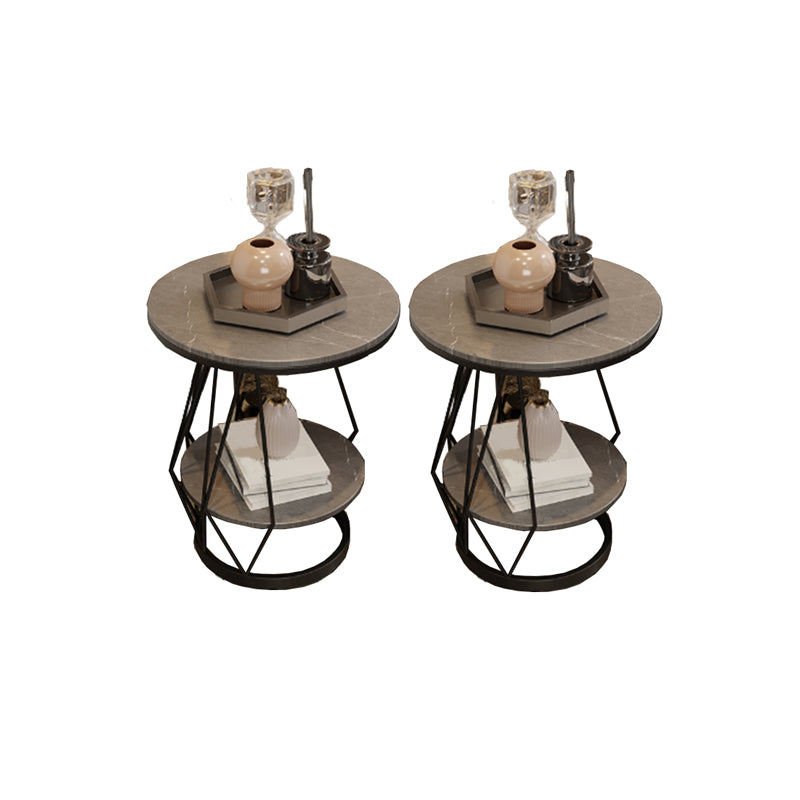 Luxurious Metal Side Table Round Frame Sofa Side Accent Table