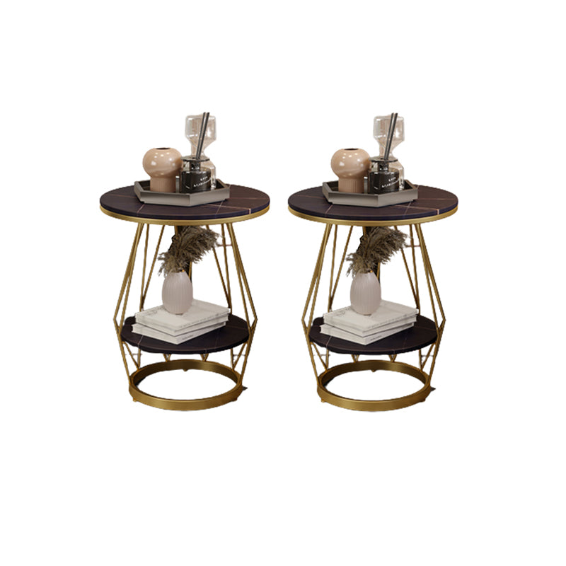 Luxurious Metal Side Table Round Frame Sofa Side Accent Table