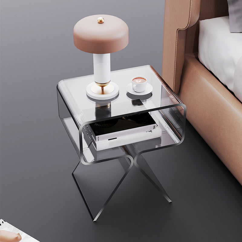 11" Wide Glam Side Table Acrylic Accent Side Table for Bedroom
