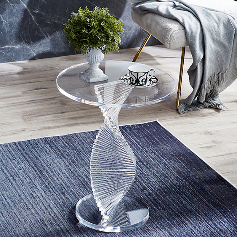 18" Wide Glam Side Table Acrylic Pedestal Clear Accent Side Table