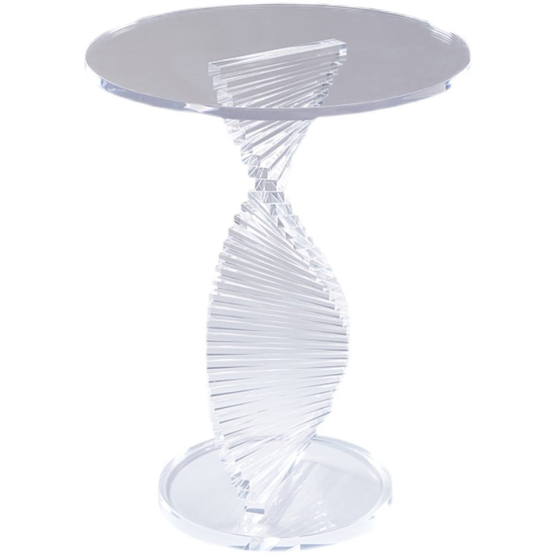 18" Wide Glam Side Table Acrylic Pedestal Clear Accent Side Table
