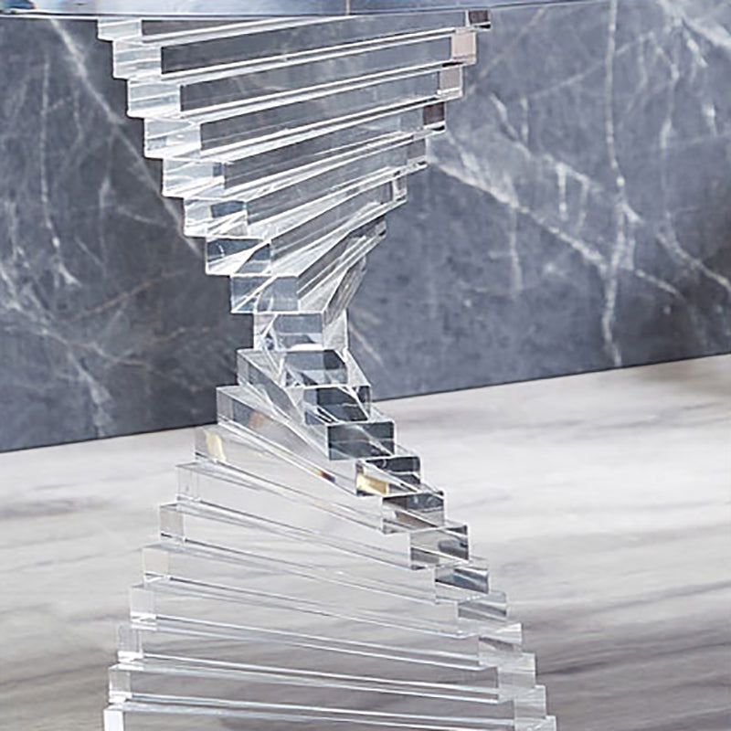 18" Wide Glam Side Table Acrylic Pedestal Clear Accent Side Table