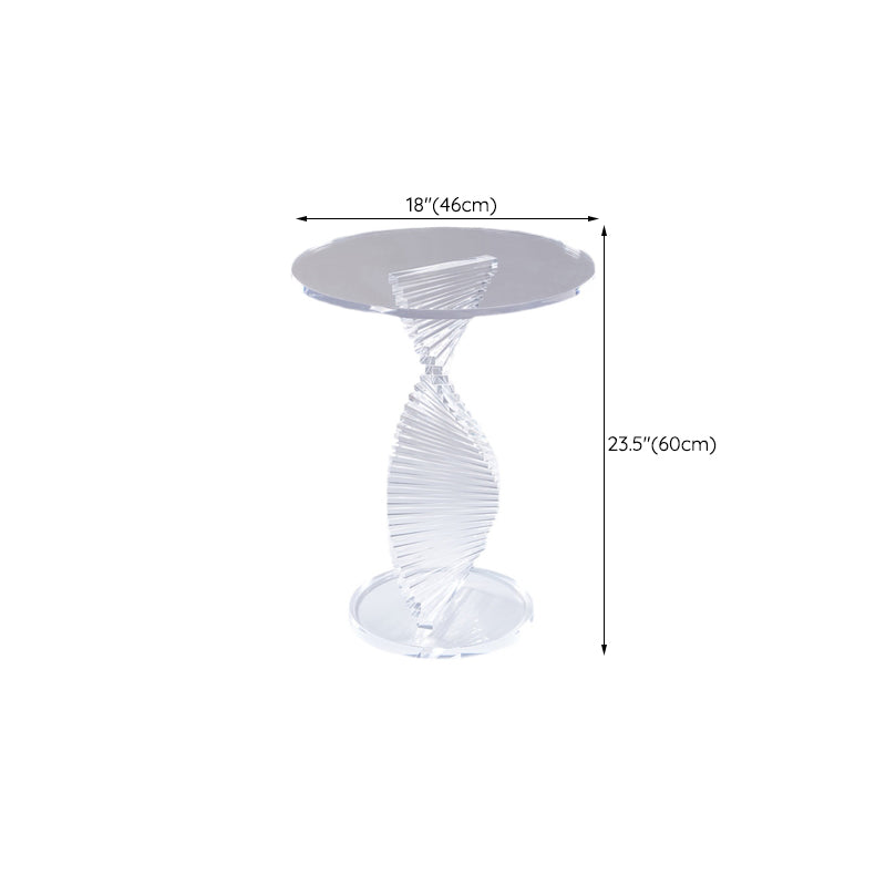 18" Wide Glam Side Table Acrylic Pedestal Clear Accent Side Table