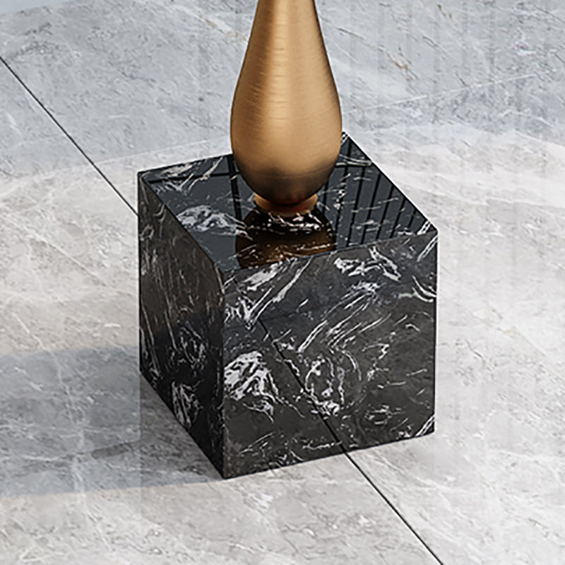 13.77" Wide Pedestal Side Table Modernistic Metal Side End Snack Table