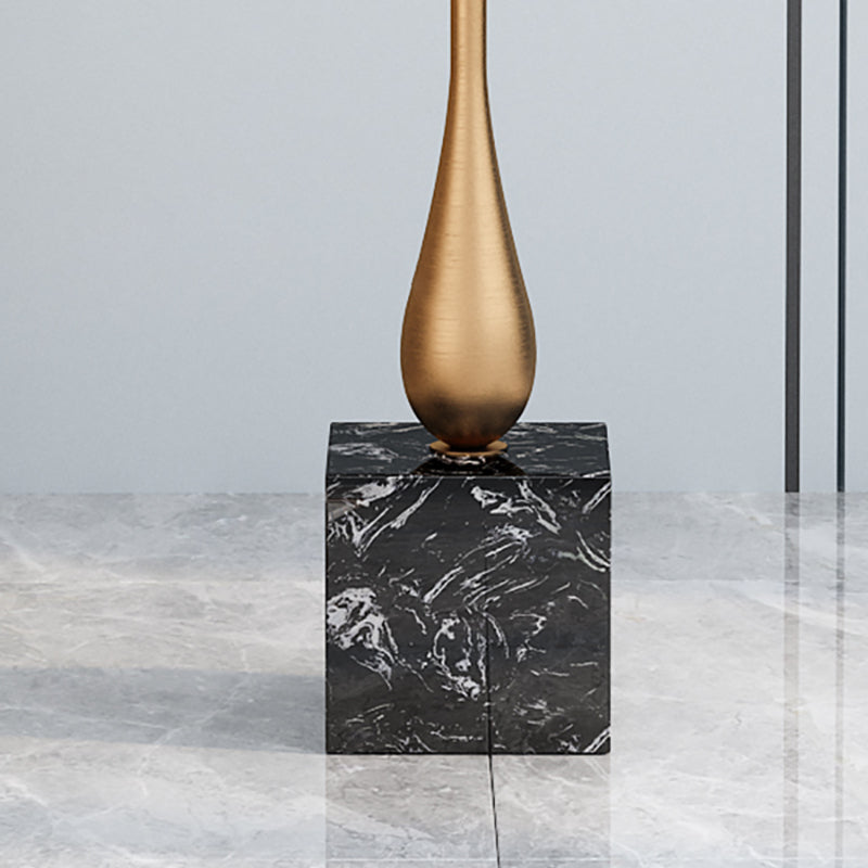 13.77" Wide Pedestal Side Table Modernistic Metal Side End Snack Table