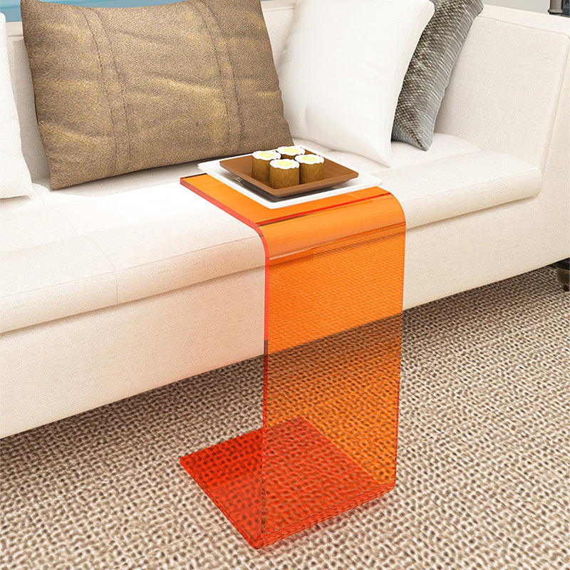 11" Wide Contemporary Side Table Pedestal Acrylic Accent Side Table