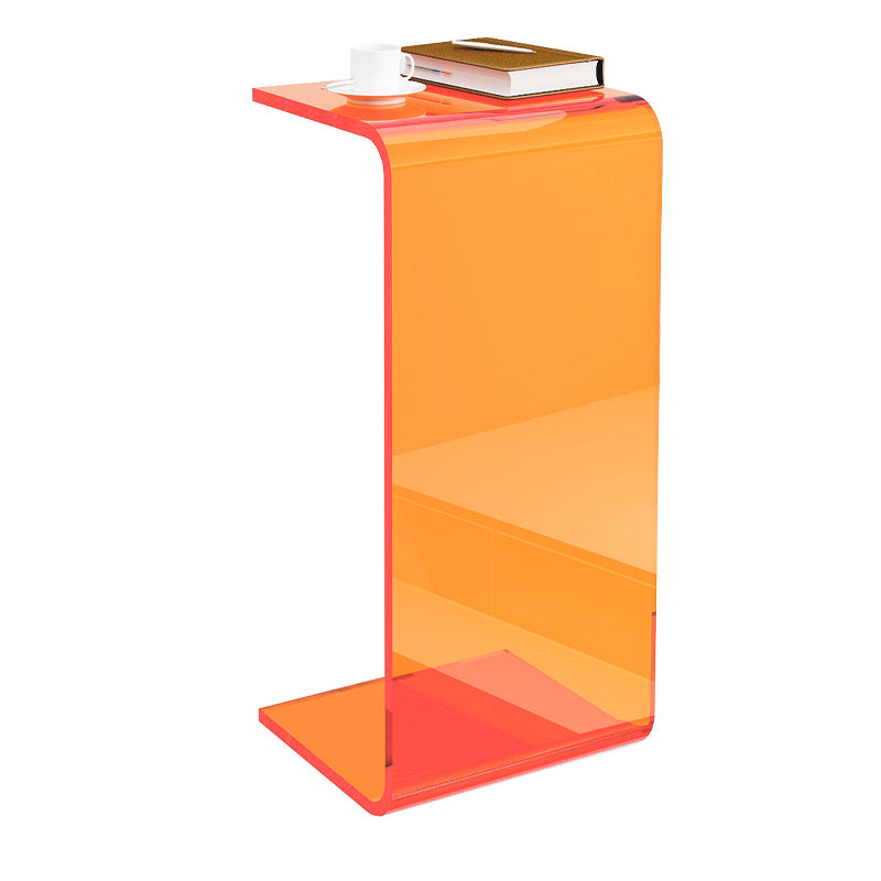 11" Wide Contemporary Side Table Pedestal Acrylic Accent Side Table