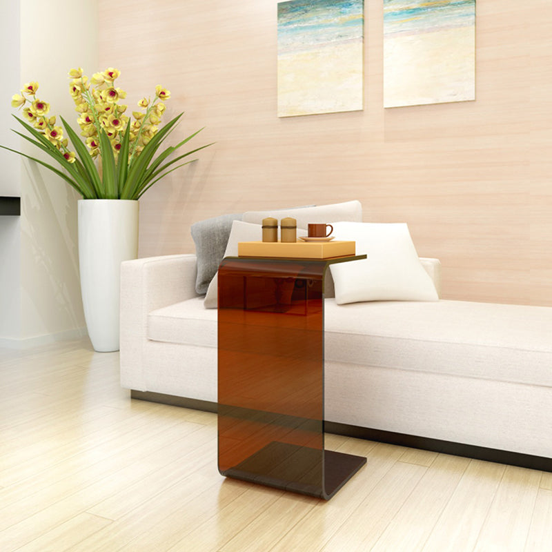 11" Wide Contemporary Side Table Pedestal Acrylic Accent Side Table