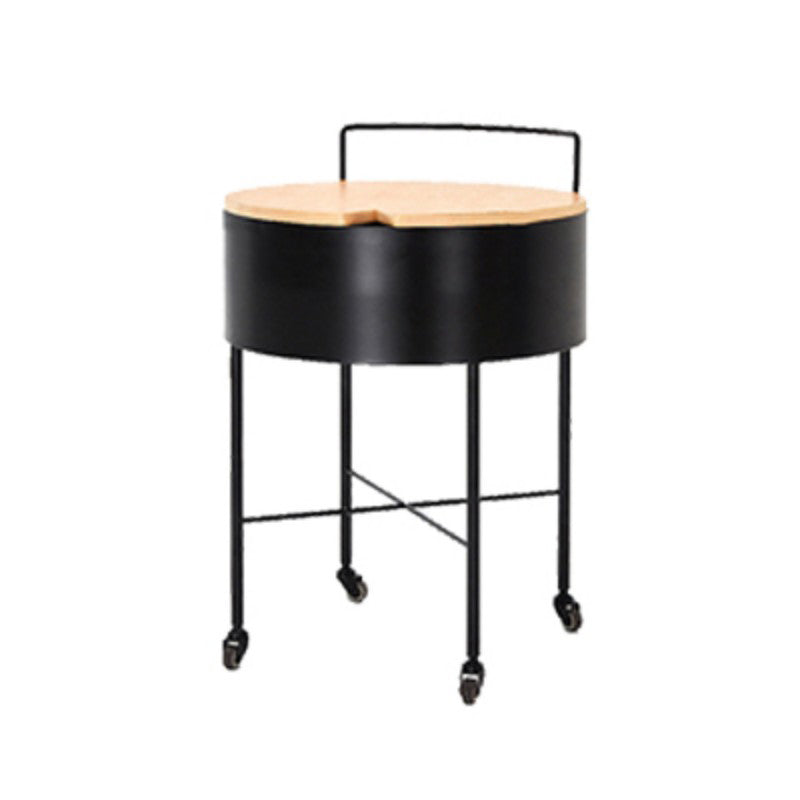 Modern Cross Legs End Table Removable Round Sofa Table with Storage