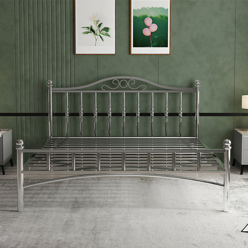 Modern Silver Color Bed Headboard Standard Bed with Metal Legs