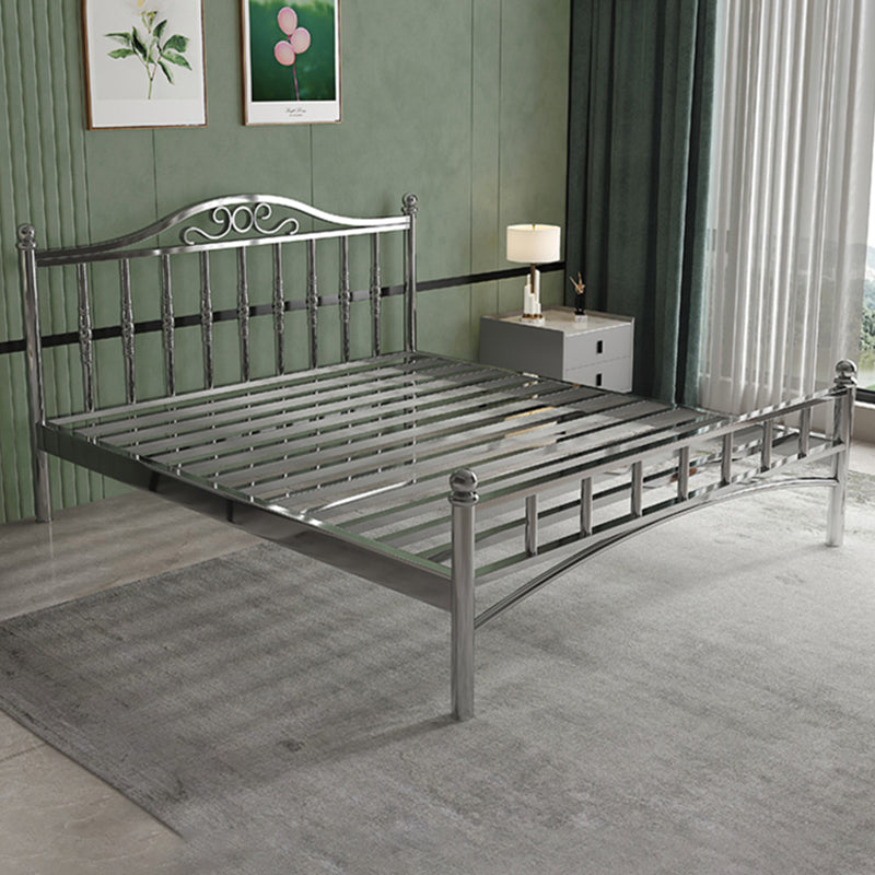 Modern Silver Color Bed Headboard Standard Bed with Metal Legs