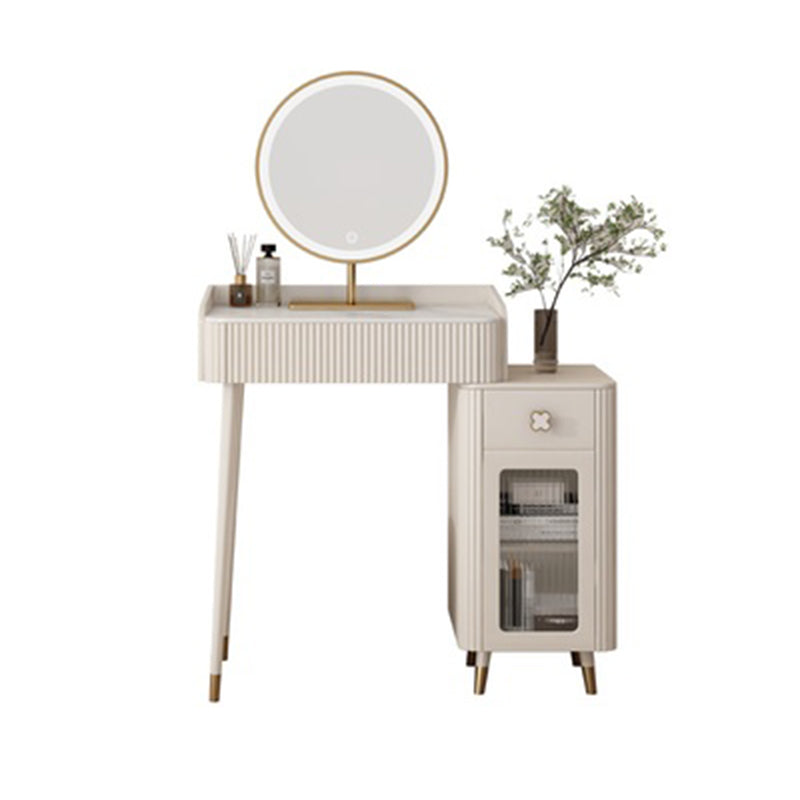 Stool Slate Vanity Table White Vanity Set with Lights Mirror
