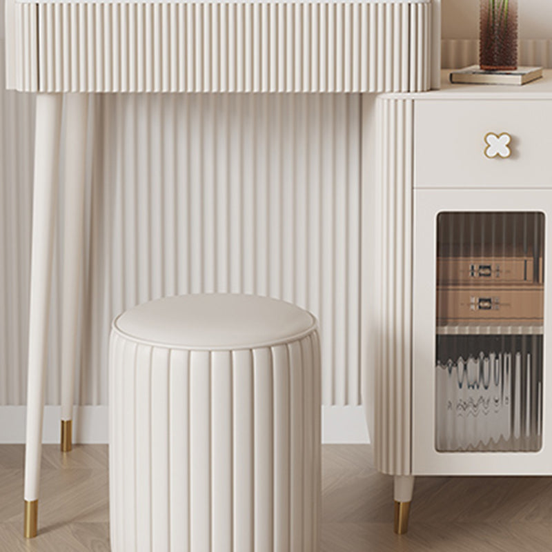 Stool Slate Vanity Table White Vanity Set with Lights Mirror
