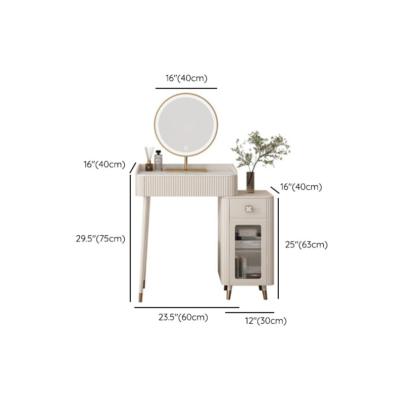 Stool Slate Vanity Table White Vanity Set with Lights Mirror