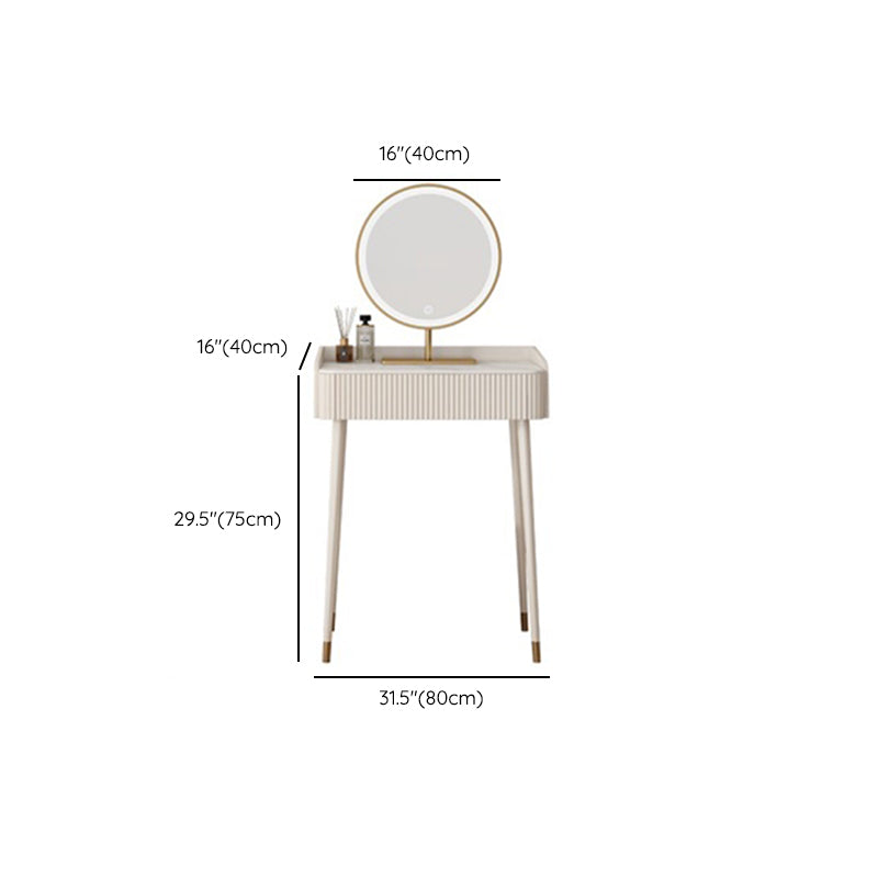 Stool Slate Vanity Table White Vanity Set with Lights Mirror