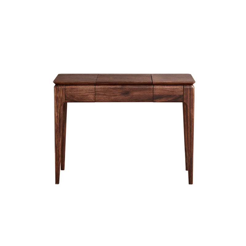 2 Drawer & Jewelry Vanity Desk Brown Wood Makeup Vanity Desk