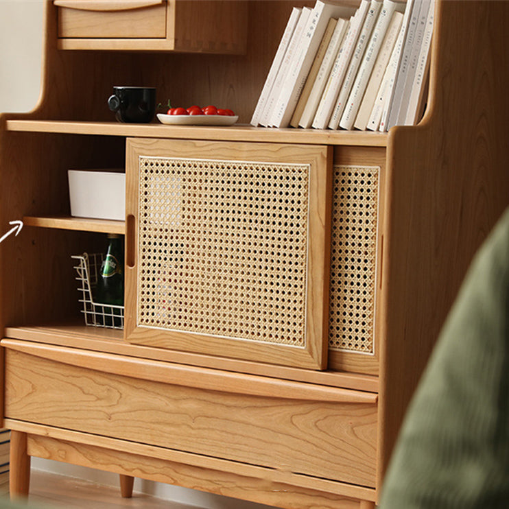 Mid-Century Modern Rectangle Storage Cabinet Solid Wood Accent Cabinet