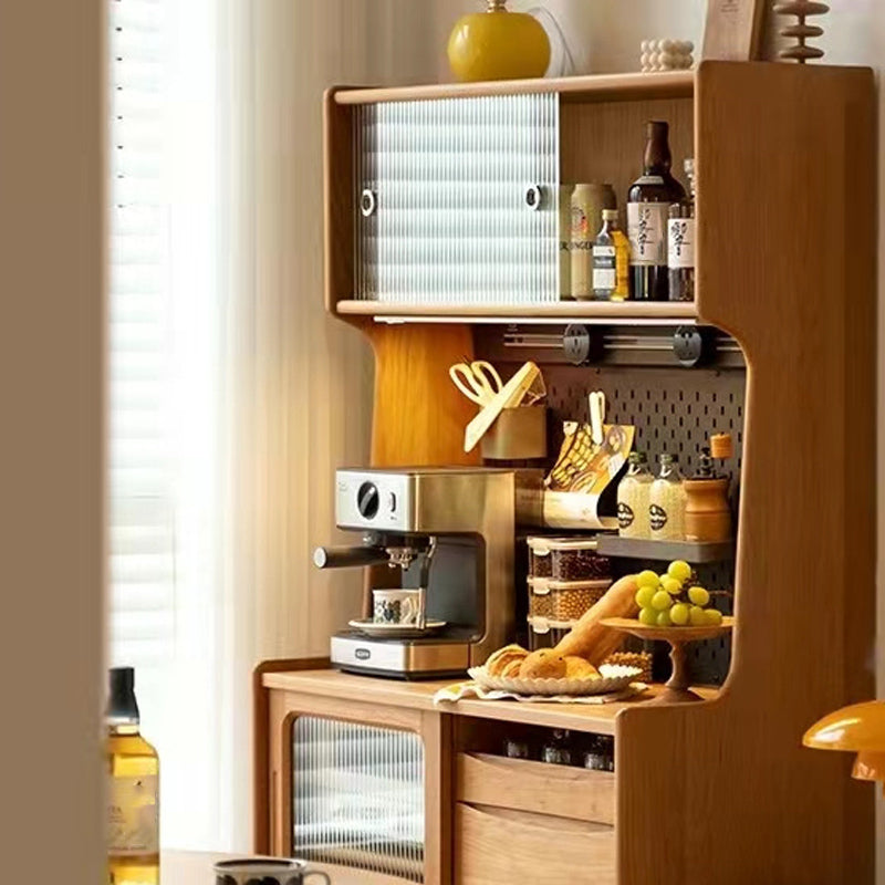 Mid-Century Modern Rectangle Storage Cabinet Solid Wood Accent Cabinet