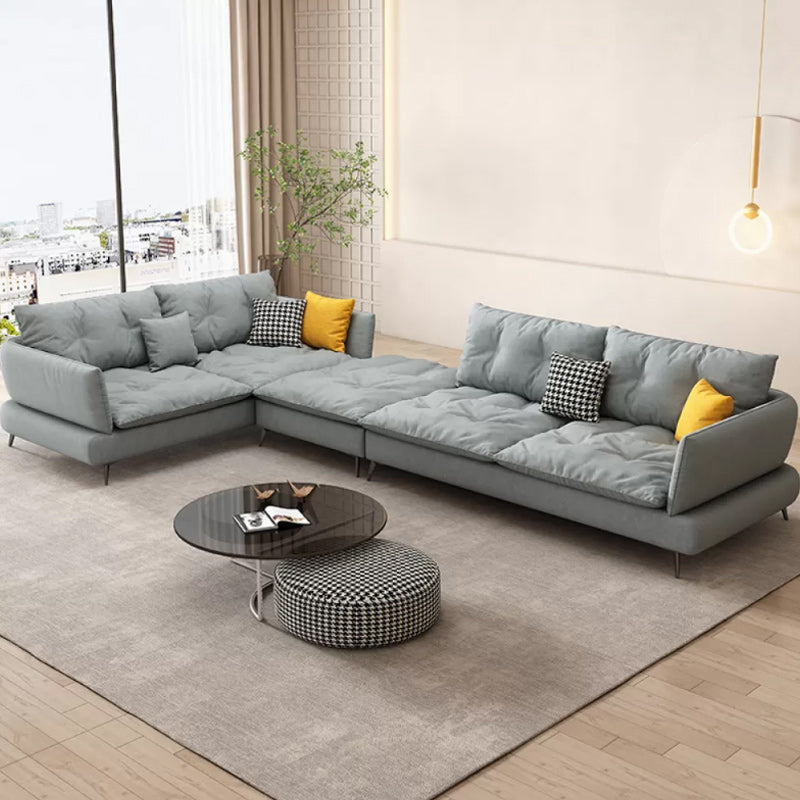 Scandinavian Living Room sofa Flared Arm Cushions Fabric Seating