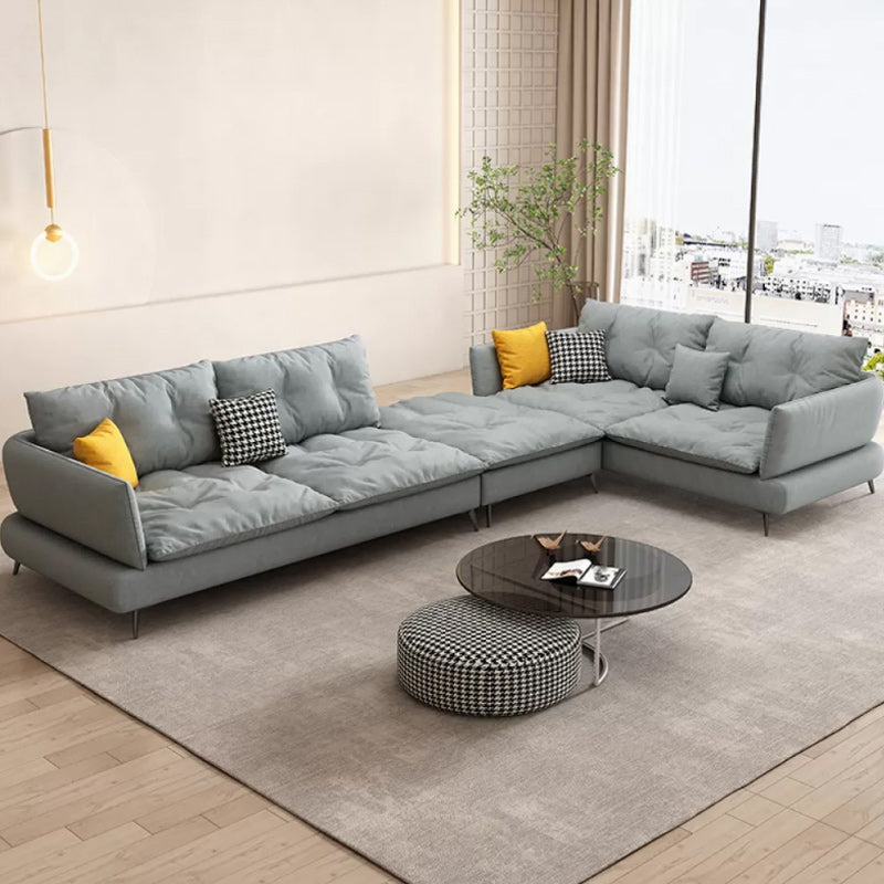 Scandinavian Living Room sofa Flared Arm Cushions Fabric Seating