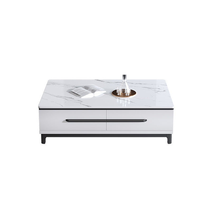 Contemporary Slate Coffee Table Single Rectangle Coffee Table with Storage