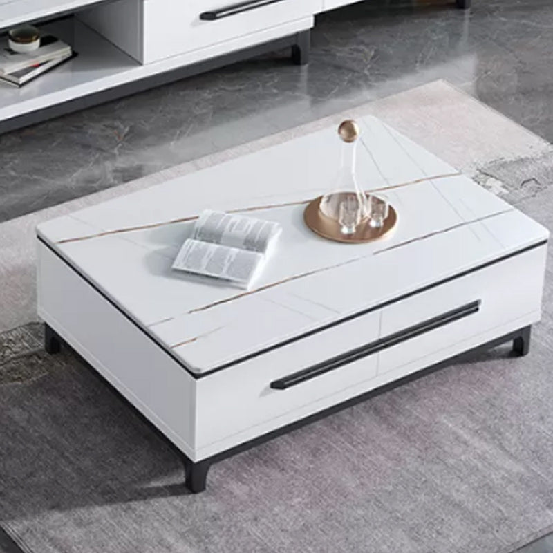 Contemporary Slate Coffee Table Single Rectangle Coffee Table with Storage