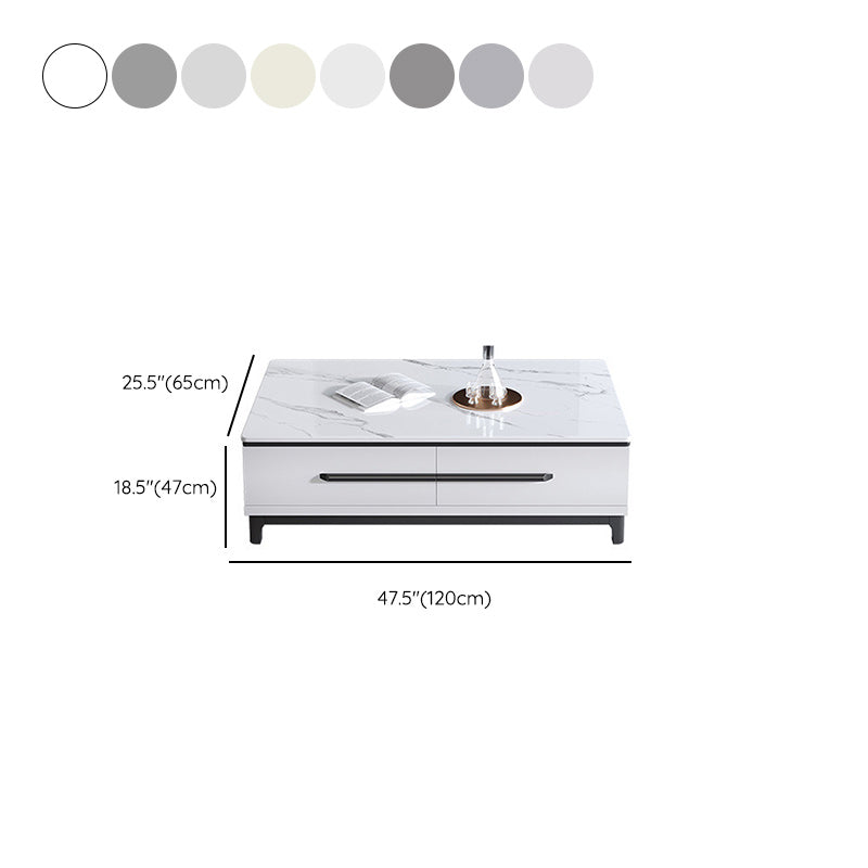 Contemporary Slate Coffee Table Single Rectangle Coffee Table with Storage