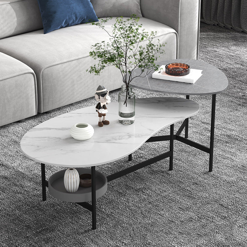Contemporary Cocktail Table Faux Stone Coffee Cocktail Table