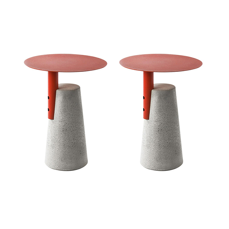 Iron Top End Side Table Concrete Pedestal Sofa Side Accent Table