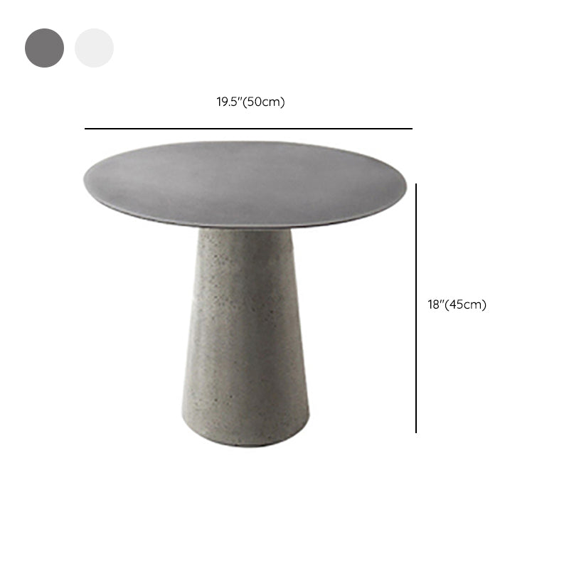 Iron Top End Side Table Concrete Pedestal Sofa Side Accent Table