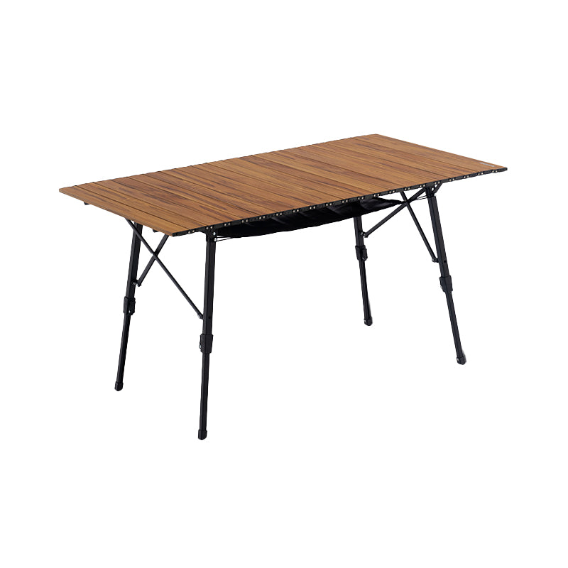 Wood Camping Table Industrial Rectangle Lift Table with Metal Frame